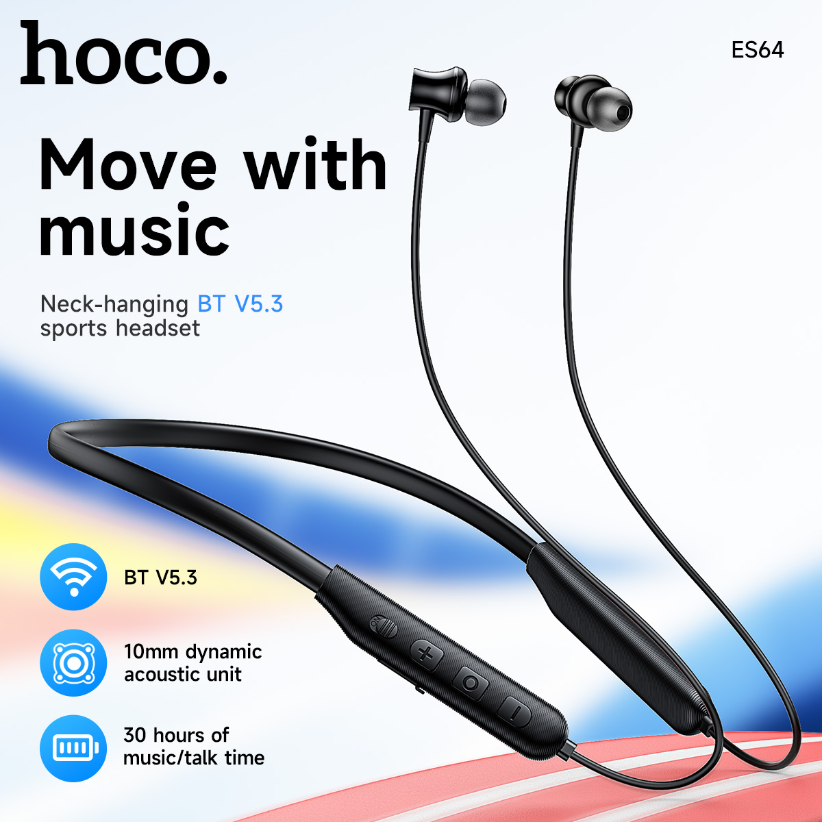 Magnetic Neckband Sports Earphones - HOCO tour de cou sans fil