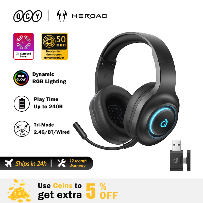 Gaming Headset With Mic Rgb - Casque de jeu QCY Heroad V200