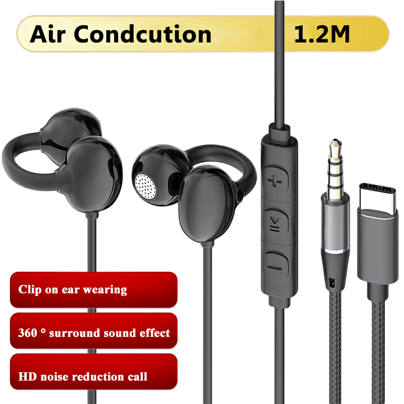 Open Ear Air Conduction Headphones - Écouteurs filaires à oreille libre 3,5