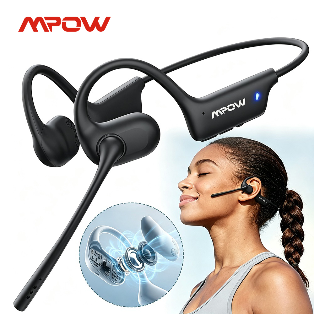 Type C Wired Earphones With Mic - Écouteurs sportifs Mpow O1 à conduction