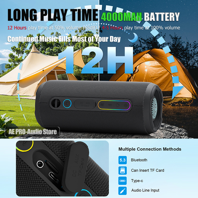 Haut-parleur Bluetooth portabl - Portable Bluetooth Speaker Waterproof Ipx7 avis et prix