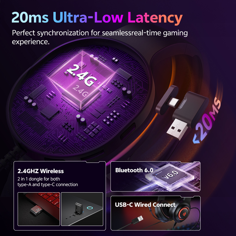 Casque de jeu QCY Heroad V200  - Gaming Headset With Mic Rgb avis et prix