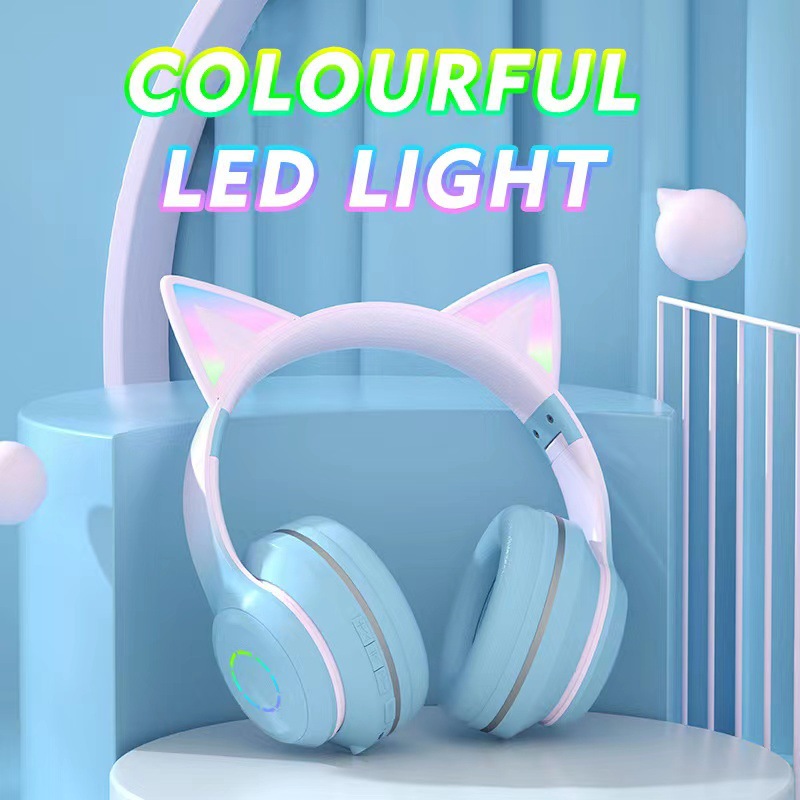 Nouveau casque Bluetooth à por - Cat Ear Bluetooth Headset Led avis et prix