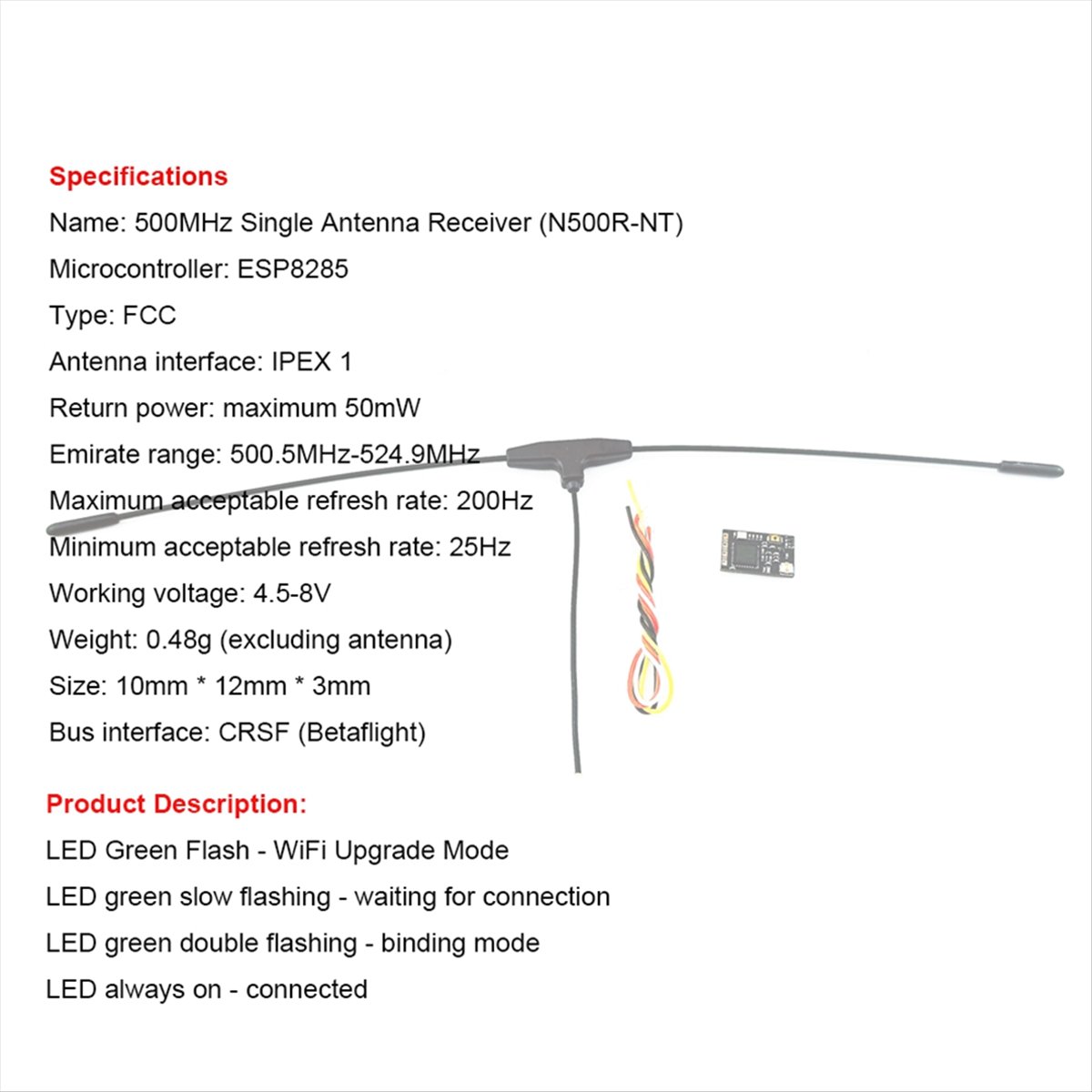 Récepteur 500 MHz 500,5 MHz-52 - Drones avis et prix