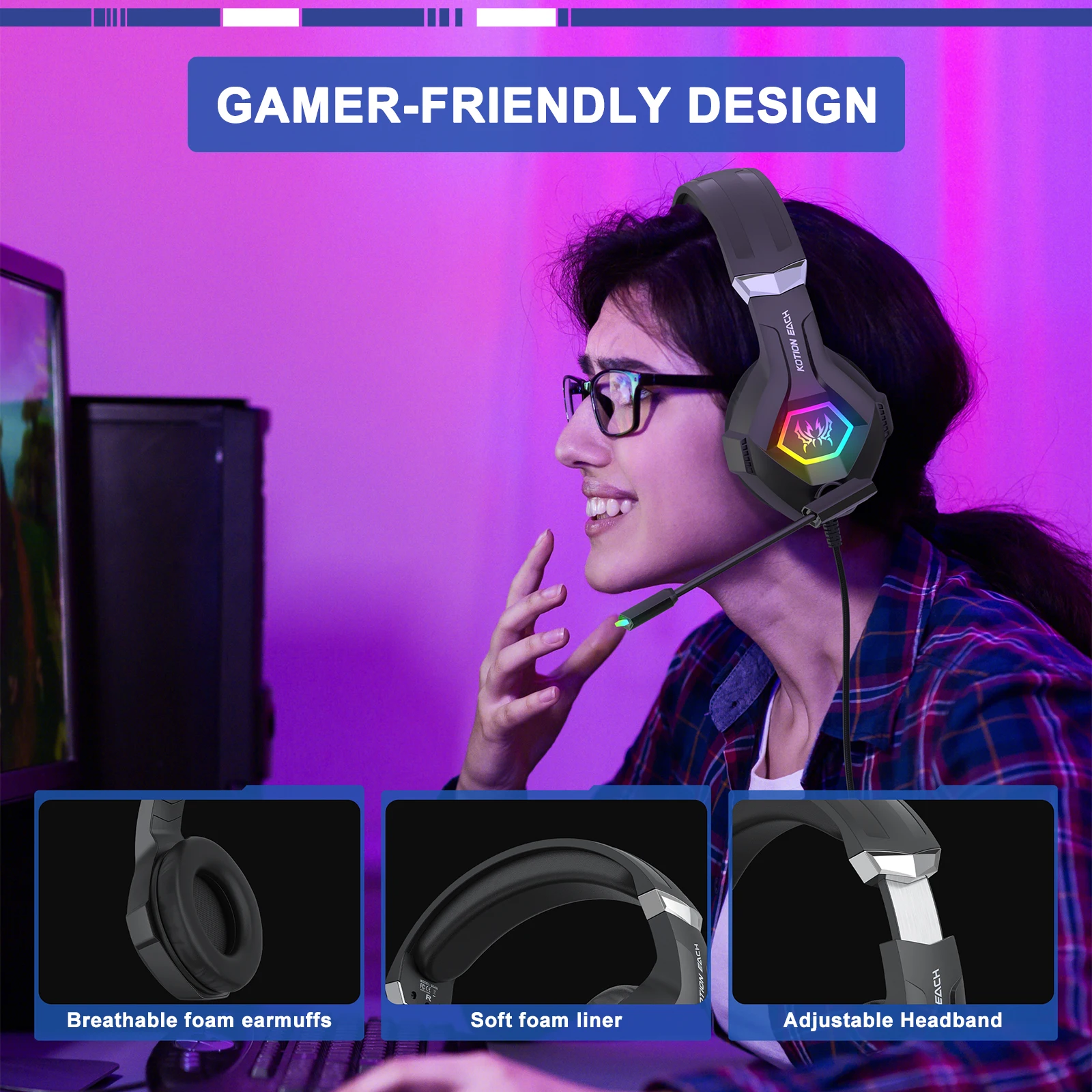 Casque de jeu filaire avec son - Gaming Headset With Mic Rgb avis et prix