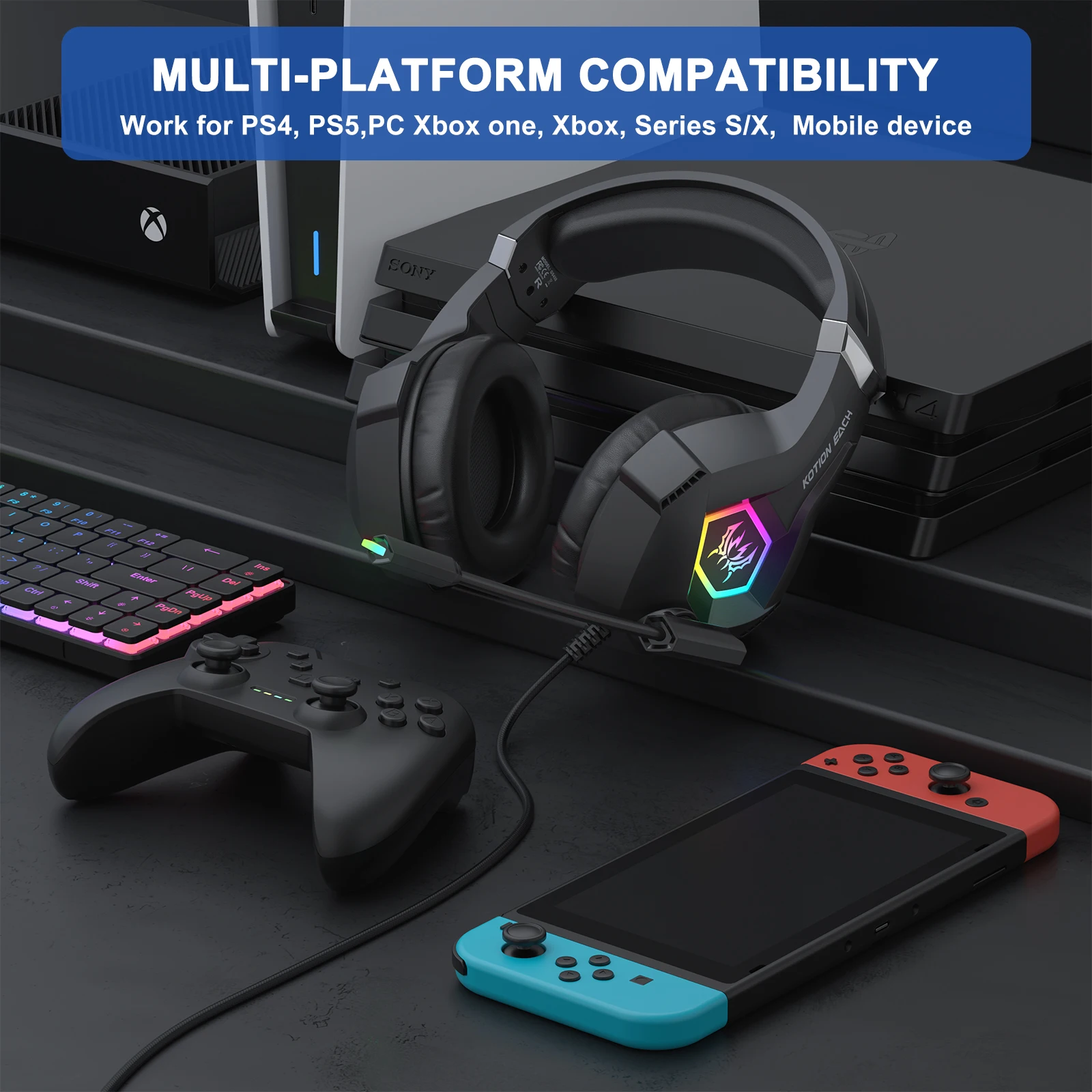 Casque de jeu filaire avec son - Gaming Headset With Mic Rgb avis et prix